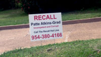 Recall signs were confiscated last year by BSO