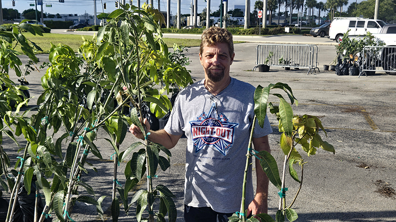 Bruce Vandermeulen a master gardener advised people on how to care for trees and plants at the Margate Tree Giveaway
