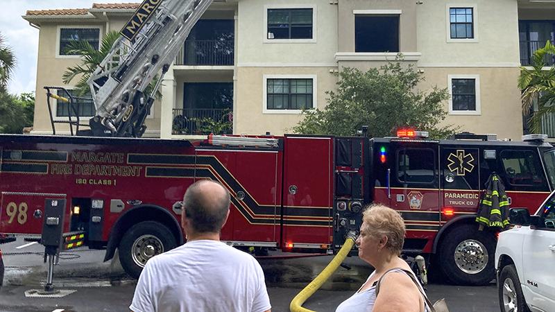 Firefighters Battle Apartment Fire in Margate