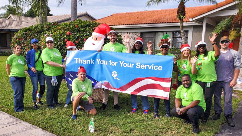 Margate Veteran Surprised with Christmas Light Display by FPL and Florida National Guard