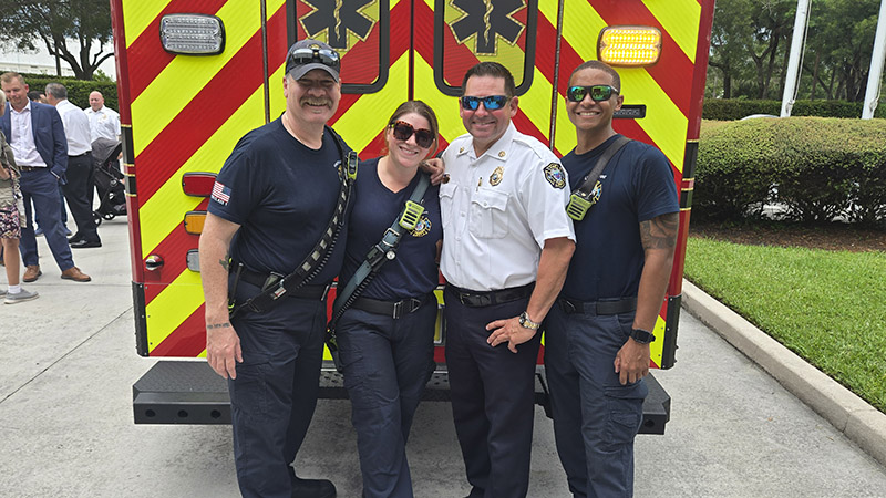 Margate firefighters in front of their new truck