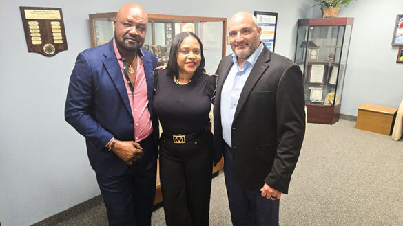 Stephen Mauricette his wife Guerline and his supervisor Gio Batista