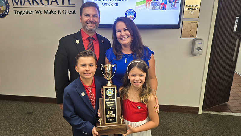 The Michael Jones family won the best family unit category for the Margate Fourth of July Parade